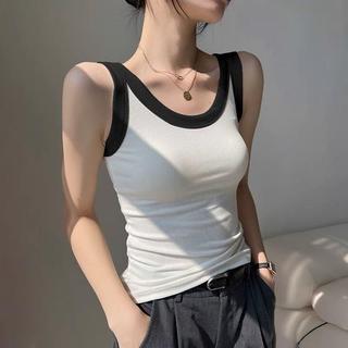 莫代爾吊帶背心女士夏季新款拼接設計感打底衫無袖內搭防走光上衣 女生衣服 夏季女裝 MINI.日韓定製女裝