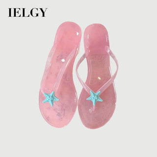 IELGY 2026新款女鞋薄荷星人字拖透明水晶鞋頭涼鞋夏季沙灘