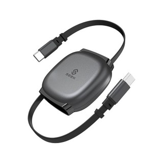 INTOPIC 廣鼎 SEEK Type-C 公/公 PD 240W伸縮充電線0.9M/灰 CB-CRC-53-GR