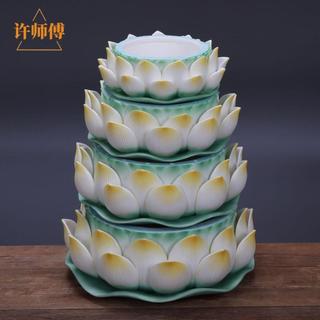 臺灣出貨🎊許師傅供佛香爐陶瓷供奉拜神財神觀音如來焚香蓮花陶瓷蓮花香爐大減價🎁