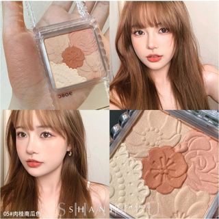 🌸台灣出貨🌸 日本 CANMAKE 井田 花瓣五色腮紅 珠光啞光高光粉 肉桂南瓜豆沙奶茶色 腮紅 啞光腮紅 珠光腮紅