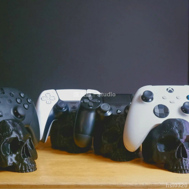 🎭台灣出貨🎮 3D打印萬聖節風格骷髏型手柄支架展示架支持PS4/5/Xbox/switchpro PS5手柄支架