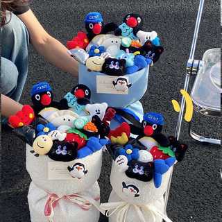 【畢業花束💐】畢業禮物 生日禮物 教師節企鵝pingu卡通玩偶花束 成品 可愛毛絨公仔教師節畢業禮物