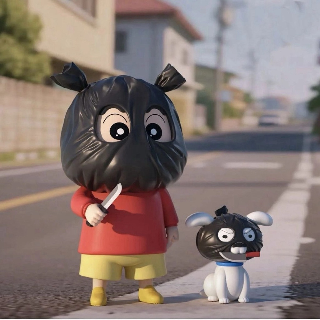 【台灣出貨】搶劫小新公仔 打劫小新 小白 強盜 土匪 cos 打劫 小新角色公仔 小白強盜公仔 搶劫小新公仔