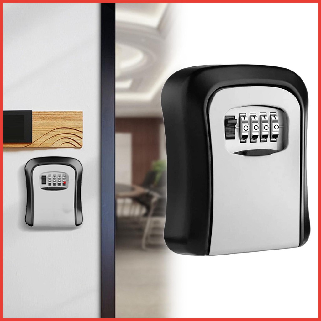 用於室內室外的 4 位組合安全鑰匙鎖盒 san2tw 可重置密碼保險箱