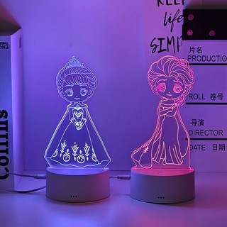 🔥冰雪奇緣 迪士尼冰雪奇緣愛莎公主安娜艾莎盲盒玩偶手辦公仔擺件禮物小夜燈 愛莎 生日禮物