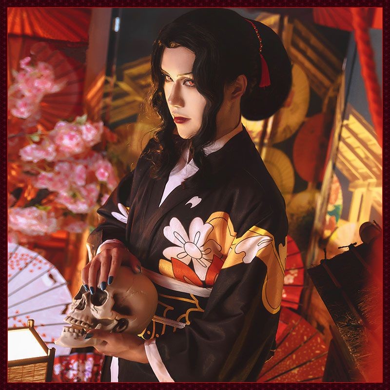 ✨免運✨鬼滅之刃 cos 服裝 鬼舞辻無慘 cos 全套女裝和服 鬼舞無慘 cos 無慘cos服