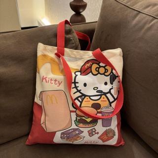 【桃園出貨🔥】可愛 Hello Kitty 凱蒂貓帆布包 補習袋 學生上學手提袋 外出通勤大容量包 學生補習袋
