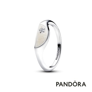 【Pandora】Pandora ME 珠光白琺瑯半圓戒指 官方直營