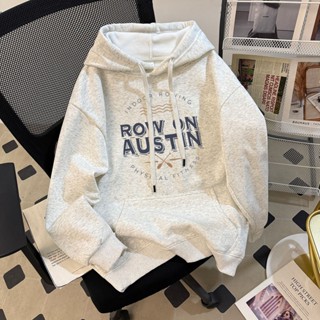 愛依依 長袖上衣 大學T 帽T 學院風 S-3XL秋季潮牌小眾oversize高街男女情侶街頭上衣-8200.