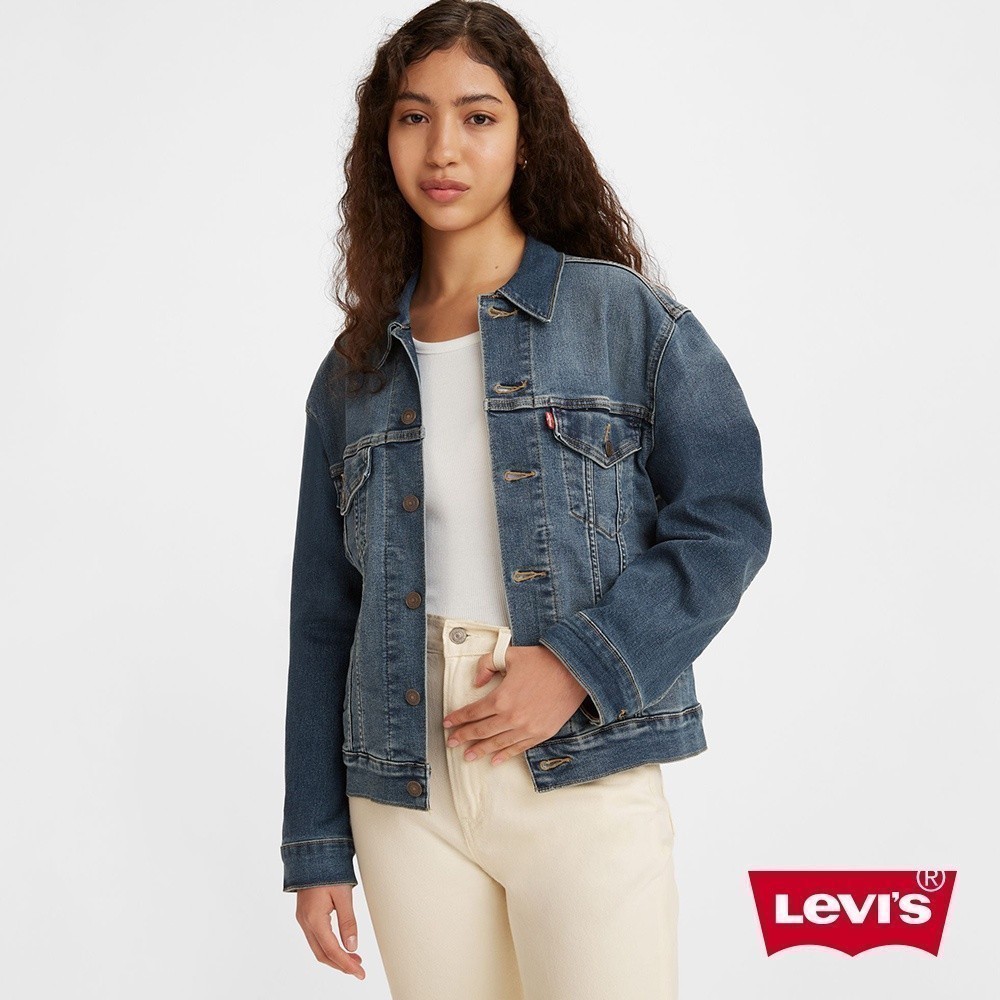 Levis 牛仔外套 / 機能保暖內刷毛 / 寬鬆版型 / 深藍水洗 / 彈性布料 女款 29944-0168 熱賣單品