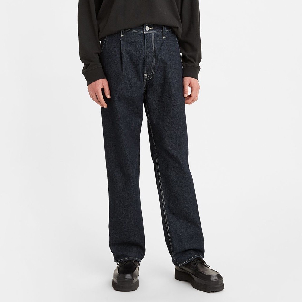 Levis Red 工裝手稿風復刻再造 男款 打褶寬直筒牛仔褲 / 原色 / 彈性布料 A1120-0000 熱賣單品