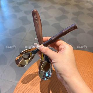 【金屬珠光竹節湯匙】金屬輕奢復古珠光竹節柄 元寶勺湯勺餐具匙餐廚金屬 喝湯主餐湯匙金屬長柄主餐湯匙組