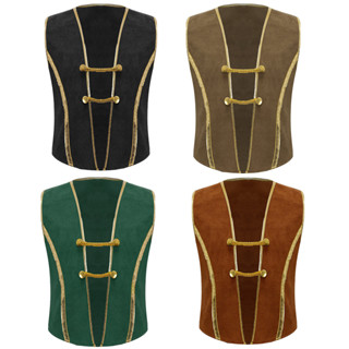 Inhzoy 兒童男孩中世紀海盜服裝海盜背心文藝復興海盜服裝萬聖節角色扮演派對服裝