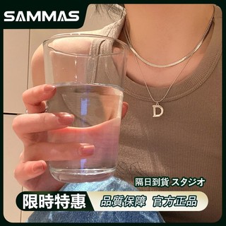 SAMMAS 輕奢 鎖骨 雙層字母 項鍊 吊墜 頸鍊 長項鍊 短項鍊 造型項鍊 項鏈 項錬女 閨蜜項錬 生日禮物 飾品