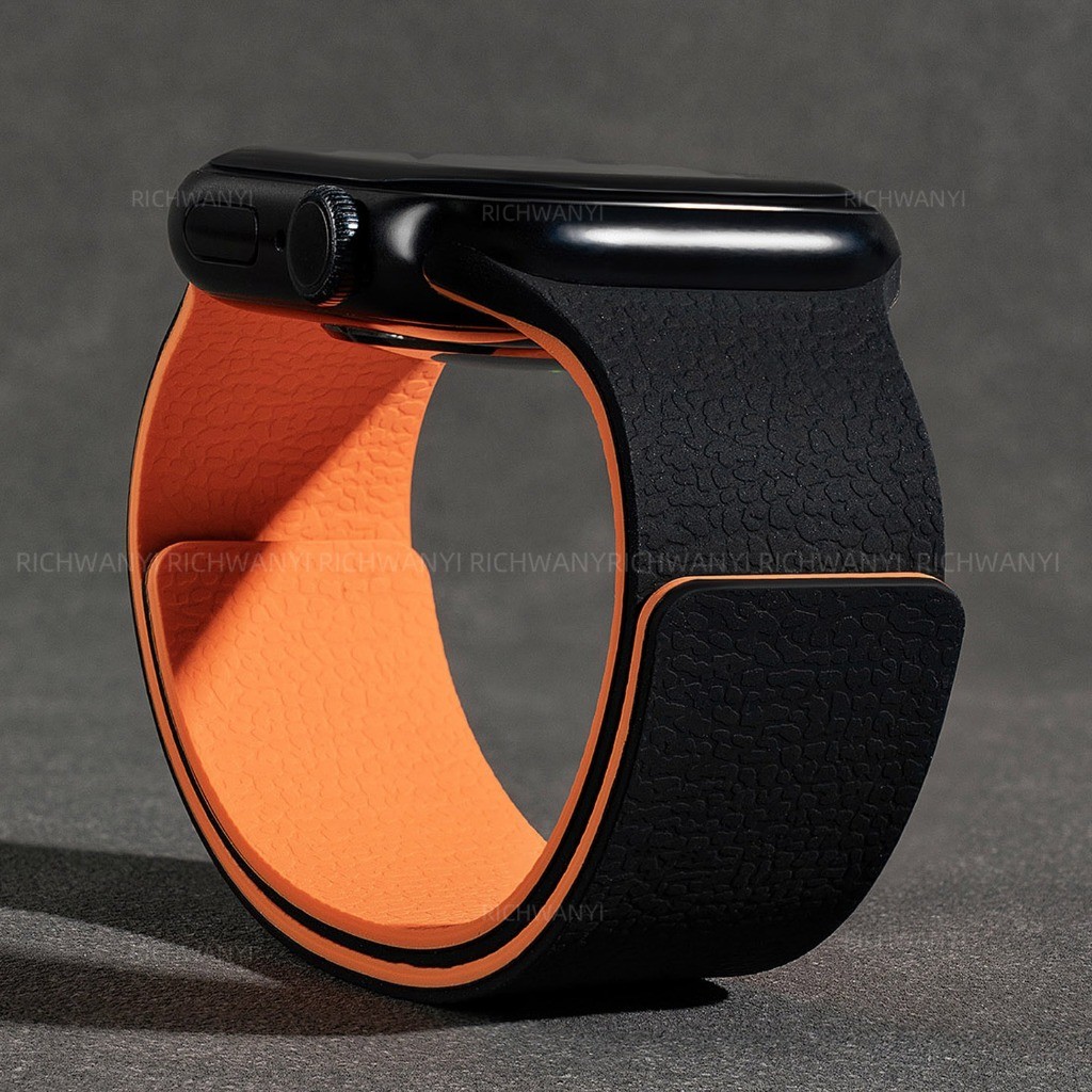 荔枝紋 磁吸錶帶 適用 Apple Watch 11 10 9 8 7 6 5 SE3 Ultra3 手錶帶 替換手錶帶