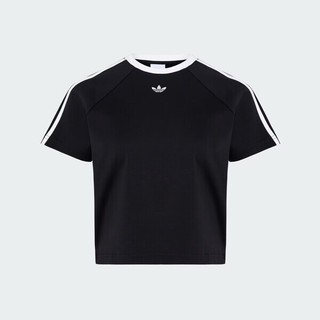 Adidas 愛迪達 Baby Tee W KT7794 女 T恤 運動上衣 休閒短袖 黑 亞版 純棉 短版