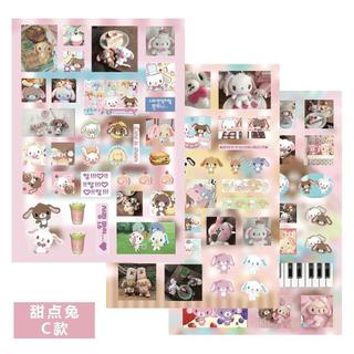🌸熱銷爆款🌸蜜糖邦尼 三麗鷗 貼紙 貼畫 裝飾畫 32張甜點兔切膜貼紙Sugarbunnies蜜糖邦尼筆記本素材防水貼