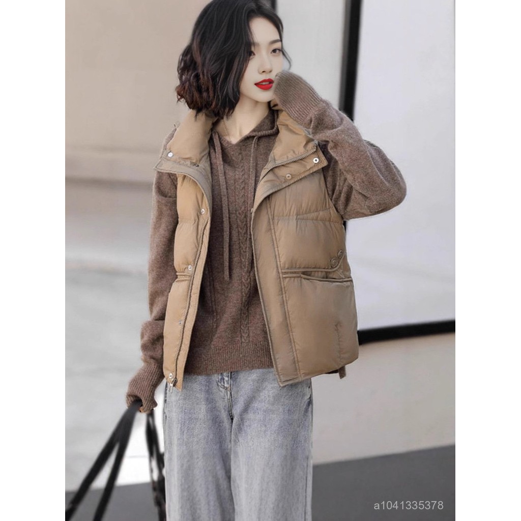 免運 臺灣出貨 秋冬馬甲女 羽絨馬甲女高級感冬季女短款背心馬夾新款坎肩保暖外套外穿平湖 UEEZ