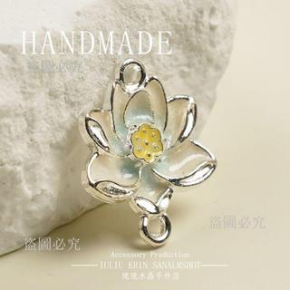 免運💥彩色亮銀蓮花吊墜配件 合金配飾 DIY 手工配件 飾品材料手鍊項鍊串珠 蓮花吊墜 合金配飾 DIY 飾品材料