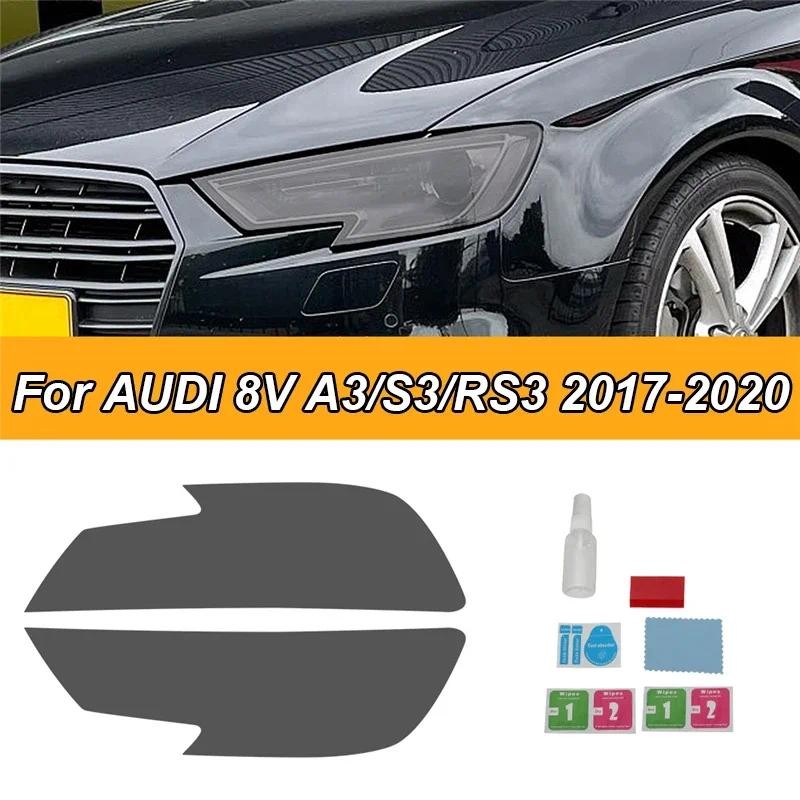 適用於奧迪 A3 8V S3 RS3 2017 2018 2019 2020 Sportback Tint 黑色汽車大燈