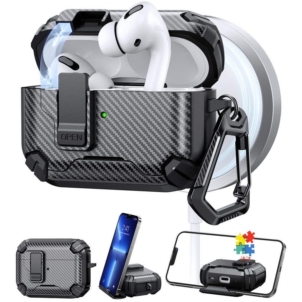 AirPods Pro 3 一鍵自動彈蓋 防摔耳機套 適用 AirPods 4 3 2 1 保護殼 支援無線充電 耳機殼