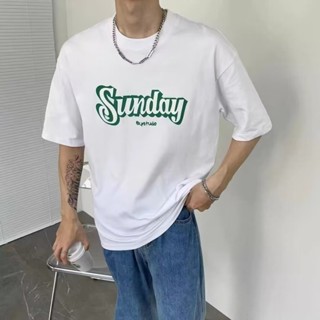 圓領new短袖短袖夏季英文字母男士23T恤ins情侶寬鬆簡約T恤百搭品牌潮流印花 XCAI