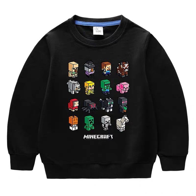 【秋冬新品】男童上衣大童兒童長袖T恤大學TMinecraft我的世界聯名大學T遊戲周邊男兒童裝衣服秋冬MC苦力怕衫