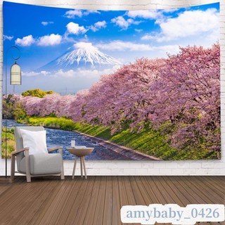 ✨台現✨ 日本富士山掛布 雪山風景裝飾布 風景掛布 窗布壁布 佈置掛布 房間掛布 壁畫裝飾 背景布 裝飾牆布 壁毯