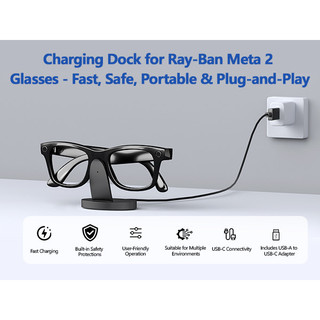 【隔日達】眼鏡充電支架 Ray-Ban Meta 二代智慧眼鏡充電綫 Wayfarer系列充電架 充電綫 智能AI眼鏡