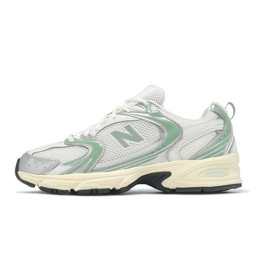New Balance 休閒鞋 530 男女鞋 金屬銀 馬賽克綠 拼接 緩衝 復古 NB 情侶鞋 U530SEB-D