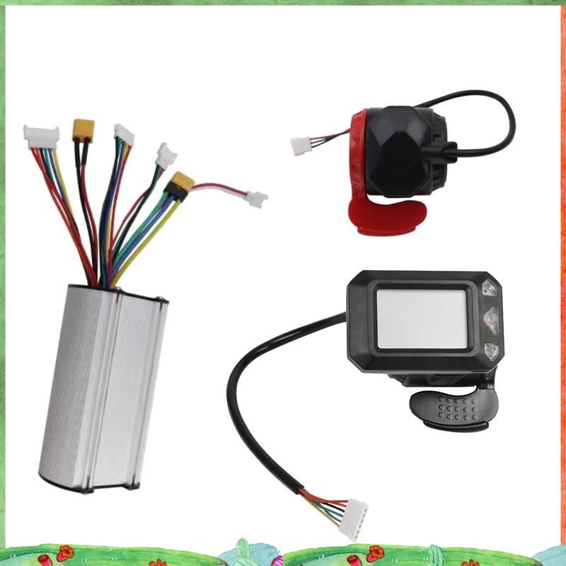 24V 250W 折疊滑板車控制器套件電動滑板車控制器 LCD 顯示屏電動滑板車剎車加速器油門套裝易於安裝