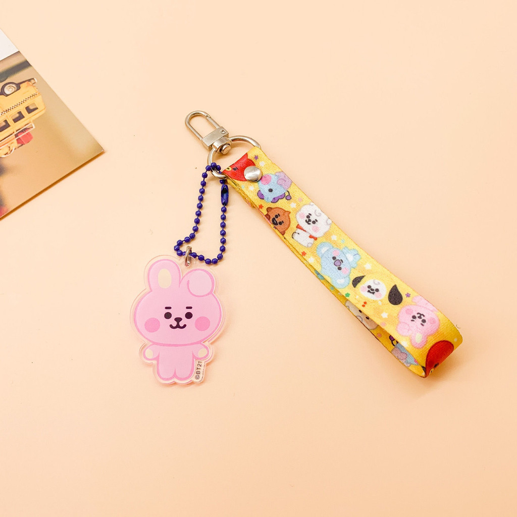 ⭐韓國代購正版預售⭐BT21卡通minini掛件掛繩手機鑰匙扣包包掛飾bts防彈少年團周邊