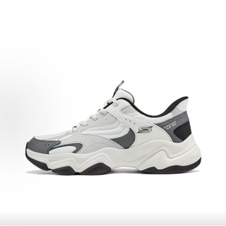 誠毅代購 Skechers DLITES MEN SLIP-INS 舒適百搭 軟底復古厚底 耐磨輕便 低幫 男款 白灰色