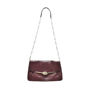 COACH 蔻馳 扁包 肩背包 斜背包 暗酒紅色 鏈條包 保證正品