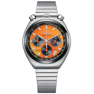 CITIZEN星辰 Chronograph系列 牛頭錶 亮橘計時腕錶 38mm / AN3660-81X