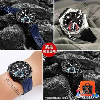 適配Casio卡西歐Casio 金屬八角ECB-10YP ECB-950樹脂矽膠手錶帶