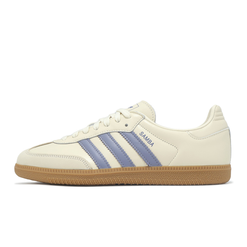 adidas 休閒鞋 Samba OG W 女鞋 奶油白 紫灰 德訓鞋 三葉草 愛迪達 [ACS] JS1362