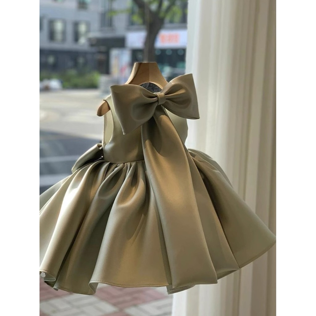 喵咪咪童裝【免運+全店促銷】女寶寶一週嵗禮服女高端日常生日禮服花童蓬蓬裙兒童生日公主裙子