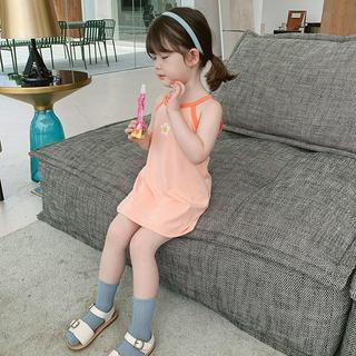 Mimo⭐童裝夏季吊帶裙兒童薄連衣裙長裙女童條紋裙子純棉裙子