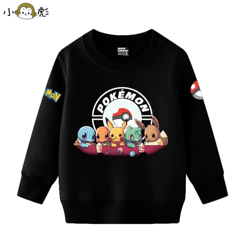 【限時特賣】秋冬新款男大童長袖大學T男童兒童大學T皮卡丘男童中大童春秋款寶可夢聯名大學T長袖外套百搭外穿潮流