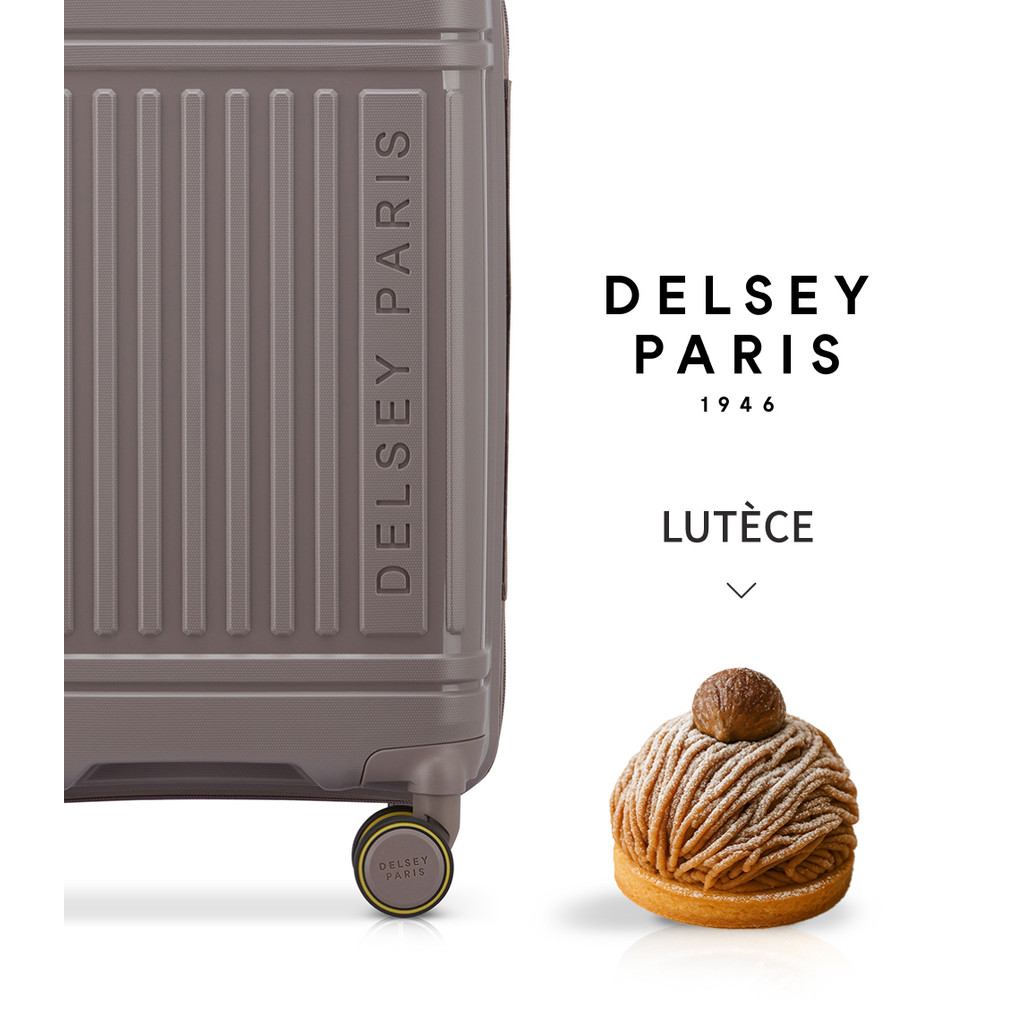 【DELSEY】LUTECE旅行箱-蒙布朗棕 19吋24吋27吋 行李箱 避震雙排輪 防盜拉鍊設計 AirTag 可擴充