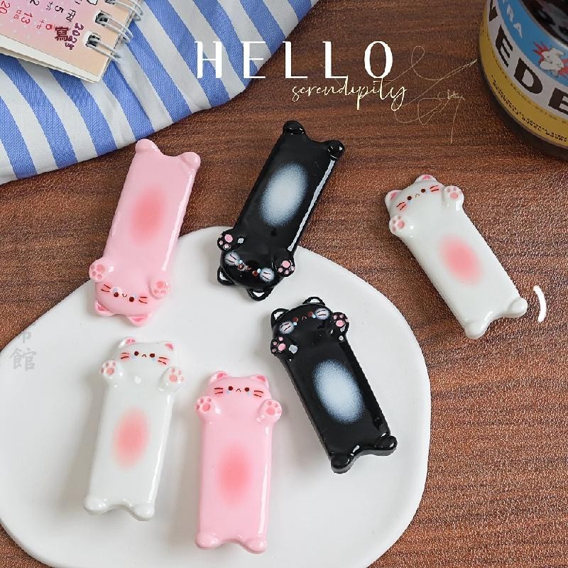 🍊台北出貨🍊Orange 可開發票 趣味可愛長條求抱貓貓髮夾甜美少女心前額劉海碎髮側邊夾百搭髮飾