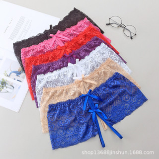ParrotFashion一件代發平口蕾絲內褲女低腰透明性感開檔免脫誘惑情趣女士內褲