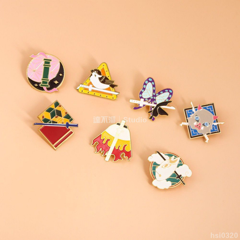鬼滅🎭 動漫周邊 鬼滅之刃卡通胸針 蝴蝶忍炭治郎禰豆子我妻善逸富岡義勇 富岡義勇周邊 鬼滅之刃周邊 鬼滅周邊飾品