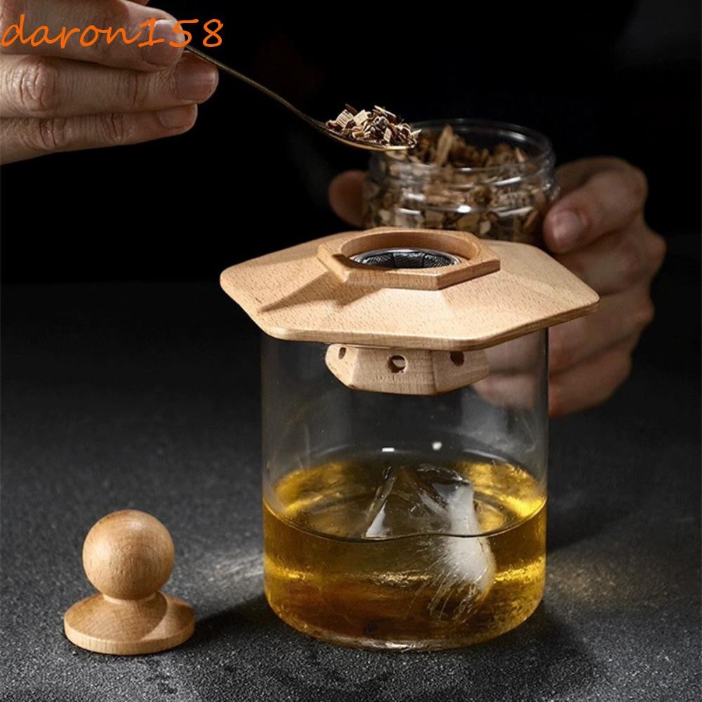 DARON雞尾酒吸菸者,塔頂形狀木材煙燻木兜帽,精細過濾器六角形帶氣孔吧台配件酒鬼