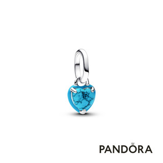 【Pandora】綠松石色心形迷你吊飾 母親節禮物 520禮物 官方直營