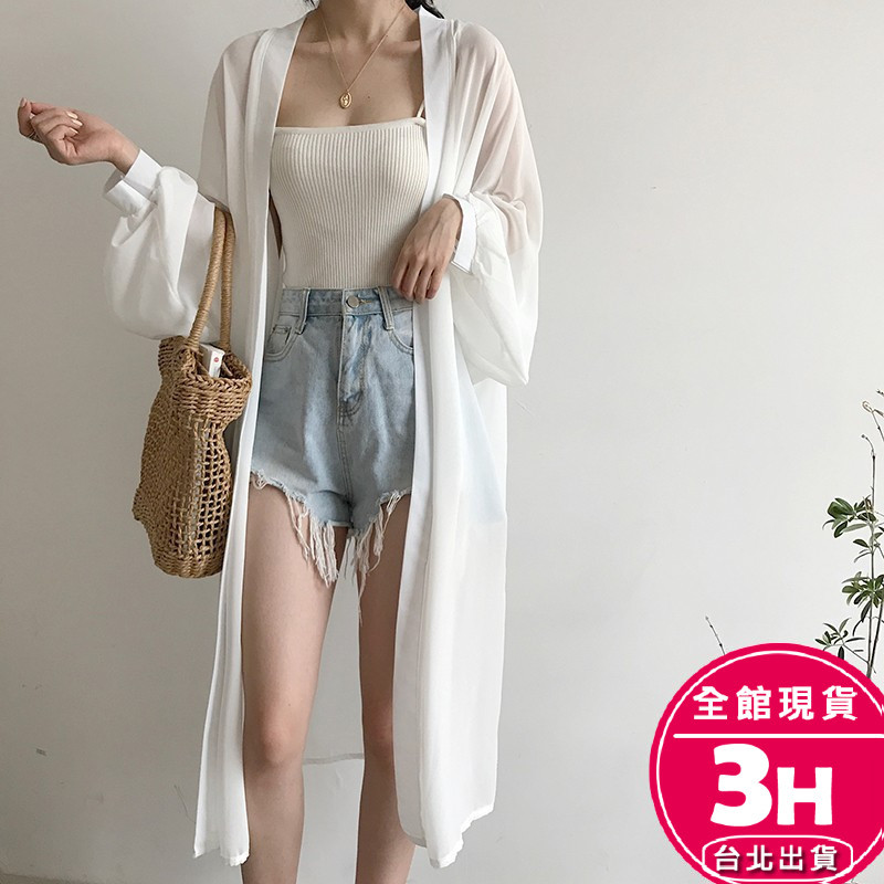 【梨卡】隔日到貨 女裝 外套 罩衫 薄外套 防曬外套 夏天外套 罩衫外套 海邊 泳衣 泳裝 C6459【現貨24H】