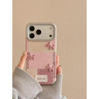 甜美布藝方塊立體可愛小馬適用iPhone17p-romax蘋果16手機殼15女