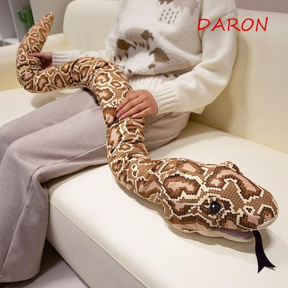 DARON 填充蛇娃娃,長巨型蛇毛絨玩具,眼鏡蛇家居裝飾模擬有趣的動物手偶玩具派對